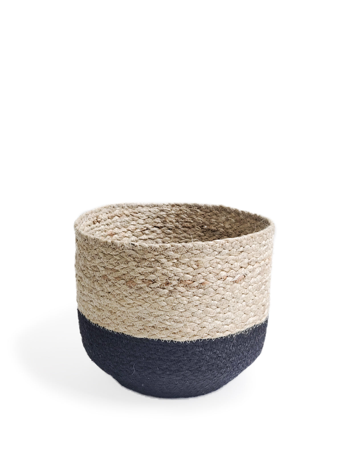 Naiya Bin Handwoven Jute Storage Basket Natural Black Various Sizes-6