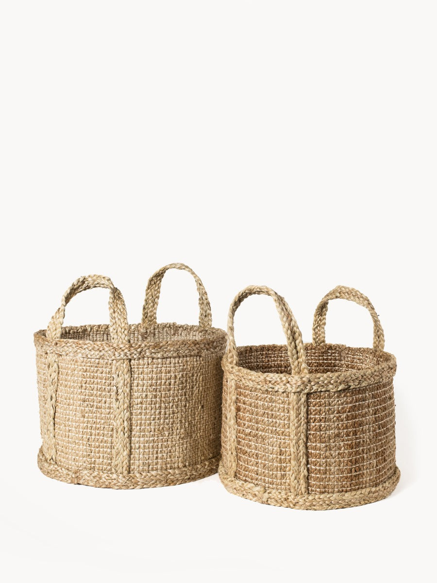Bono Basket Natural Braided Jute Storage Floor Basket by KORISSA-0