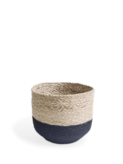 Naiya Bin Handwoven Jute Storage Basket Natural Black Various Sizes-4