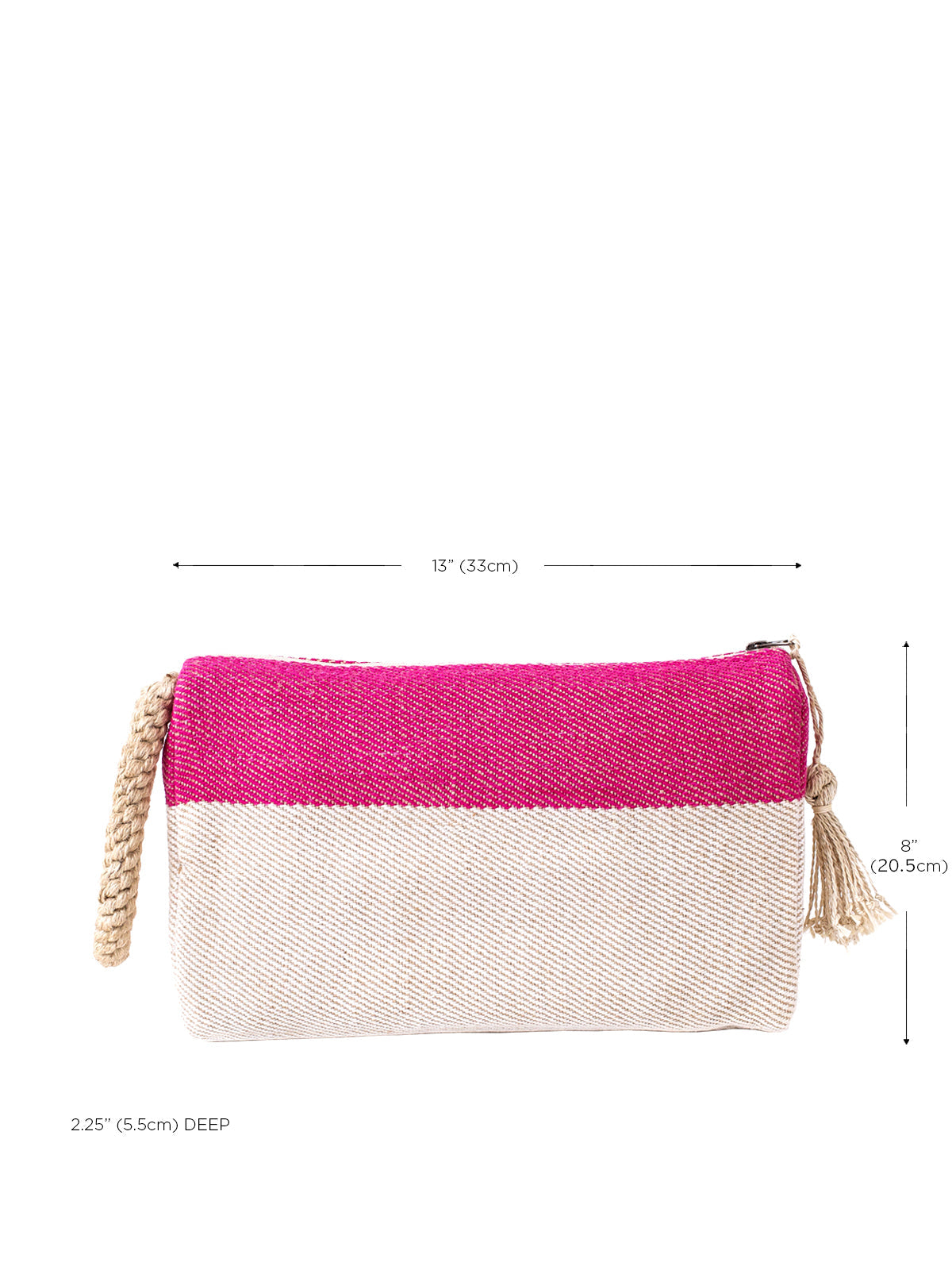 Pink Block A Clutch Handmade Jute-Cotton Fabric Fair Trade Accessory-4