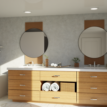SOL Mirror Large Round Black Metal Frame Minimalist Wall Mirror-1