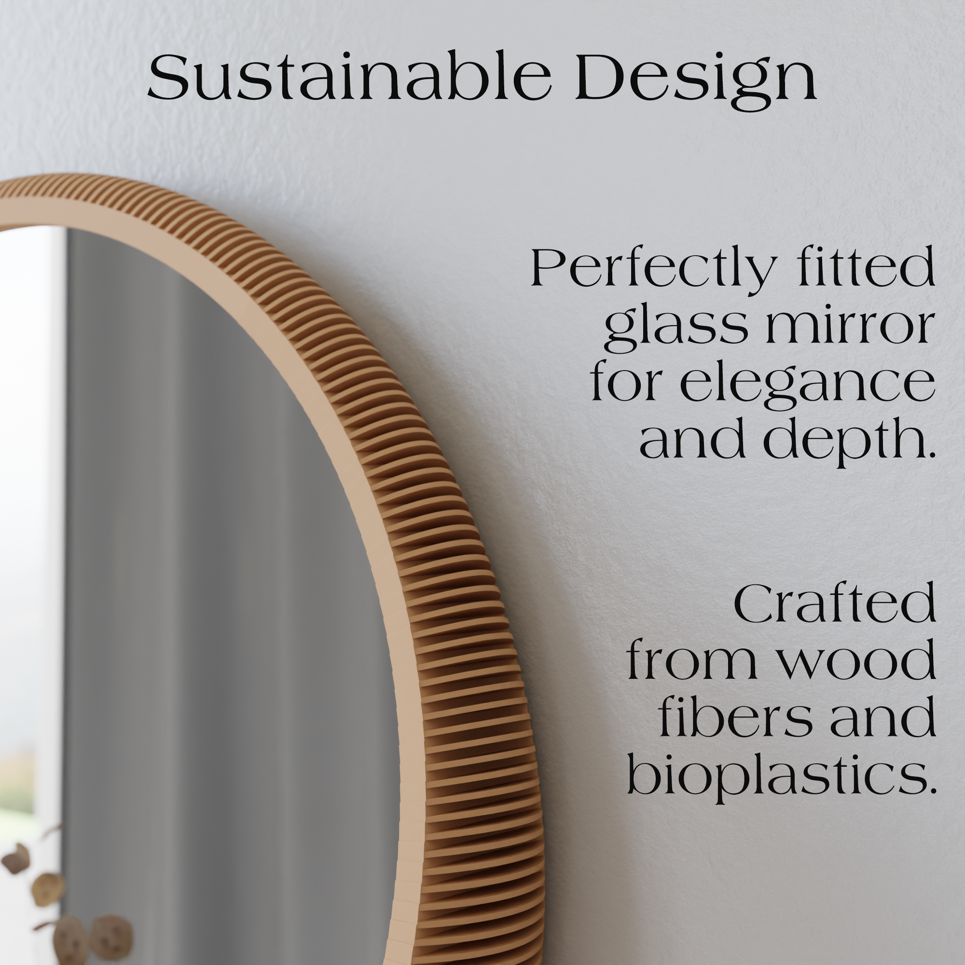 BUBBLE Mirror Minimalist Curved Frame Eco-Friendly Wall Decor-2