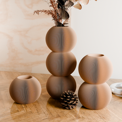 BUBBLE Vase Modern Ribbed Design Plant-Based Eco-Friendly Vase-2