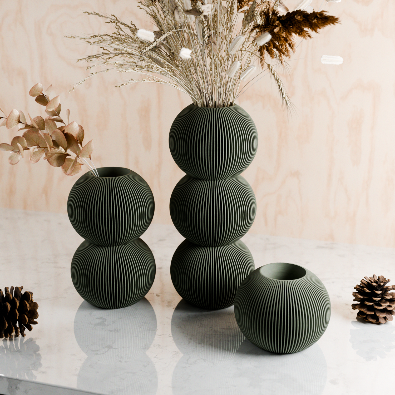 BUBBLE Vase Modern Ribbed Design Plant-Based Eco-Friendly Vase-4