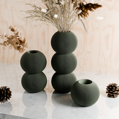 BUBBLE Vase Modern Ribbed Design Plant-Based Eco-Friendly Vase-4