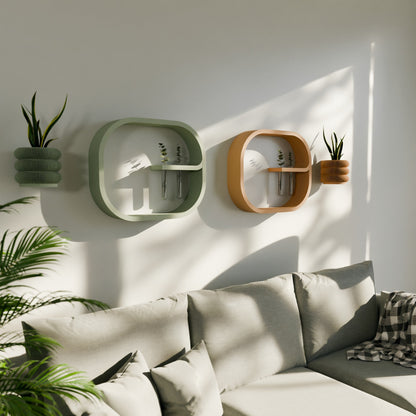 Floating Wall Shelf FRAME with Plant Propagation Tubes Modular Design-2