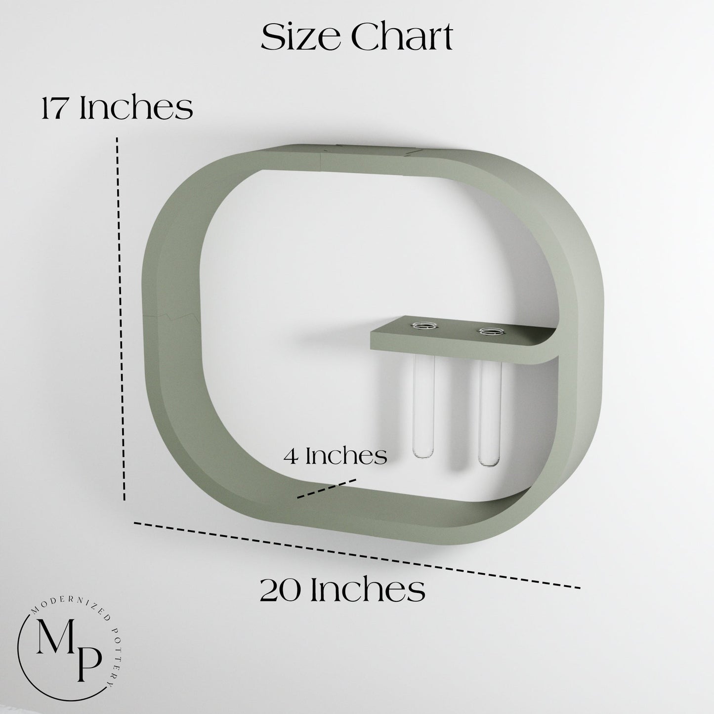 Floating Wall Shelf FRAME with Plant Propagation Tubes Modular Design-6