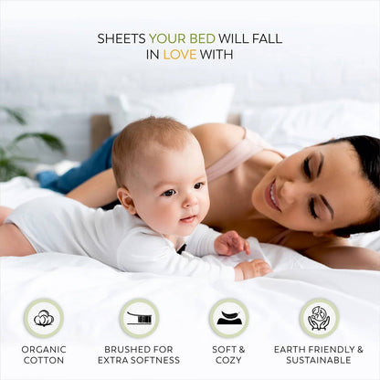 Full Size Aqua Blue Organic Cotton Sheet Set 300TC Percale-3