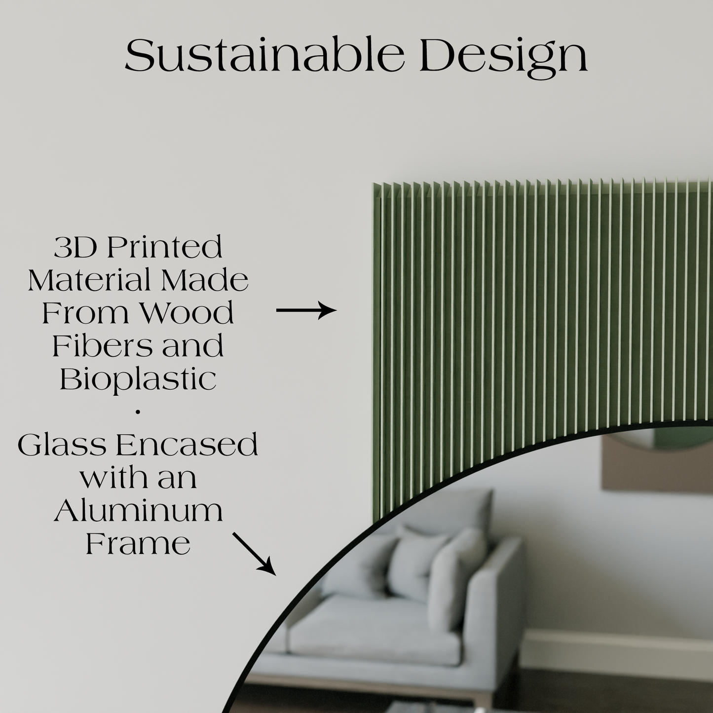 SOL Mirror Large Round Black Metal Frame Minimalist Wall Mirror-2
