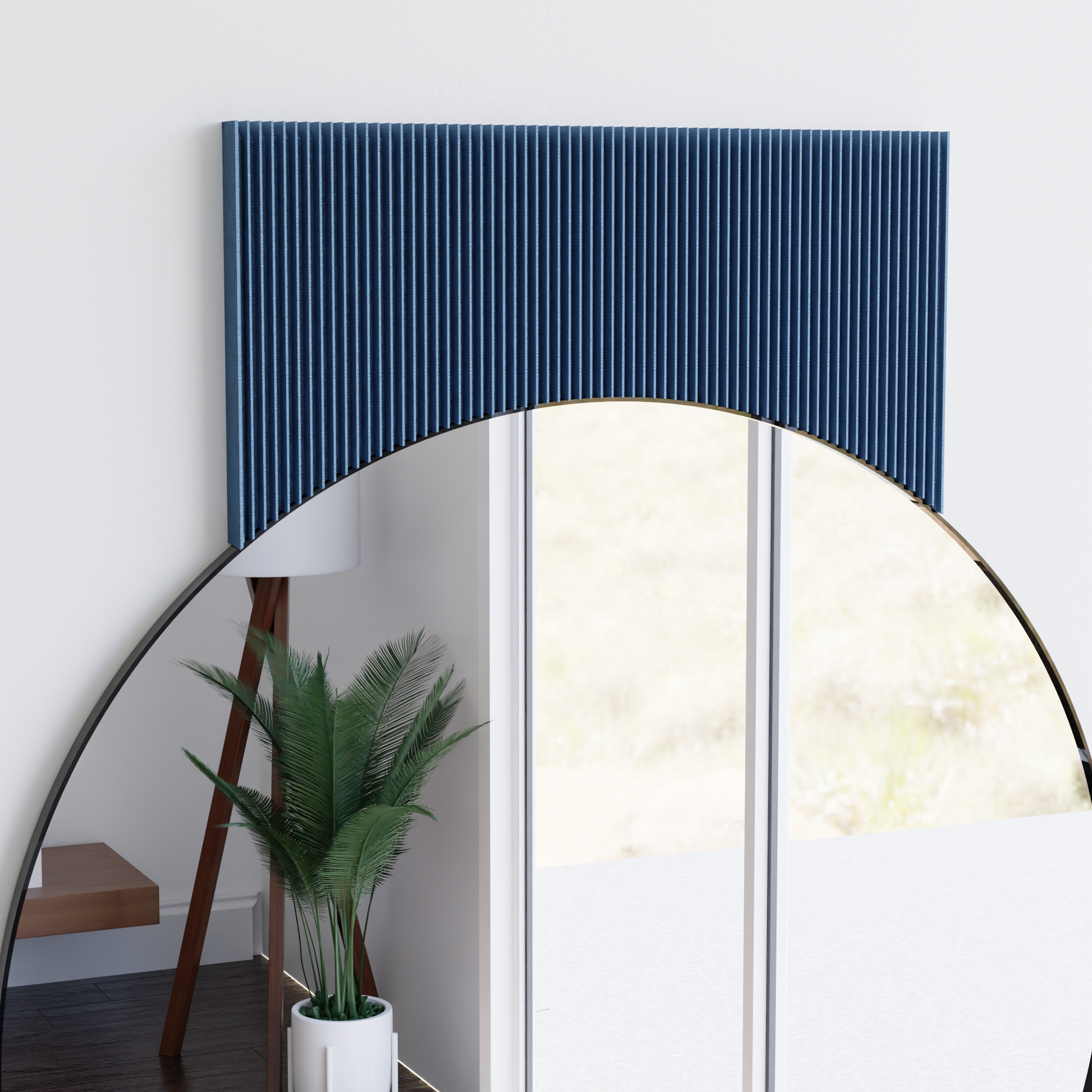 SOL Mirror Large Round Black Metal Frame Minimalist Wall Mirror-7