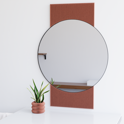 SOL Mirror Large Round Black Metal Frame Minimalist Wall Mirror-8