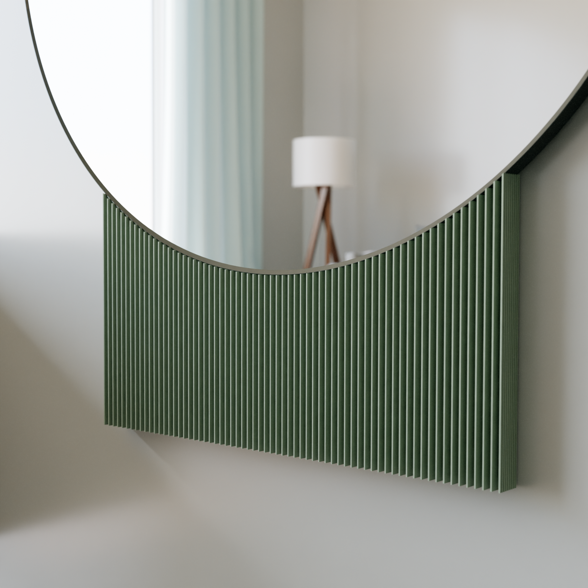 SOL Mirror Large Round Black Metal Frame Minimalist Wall Mirror-5