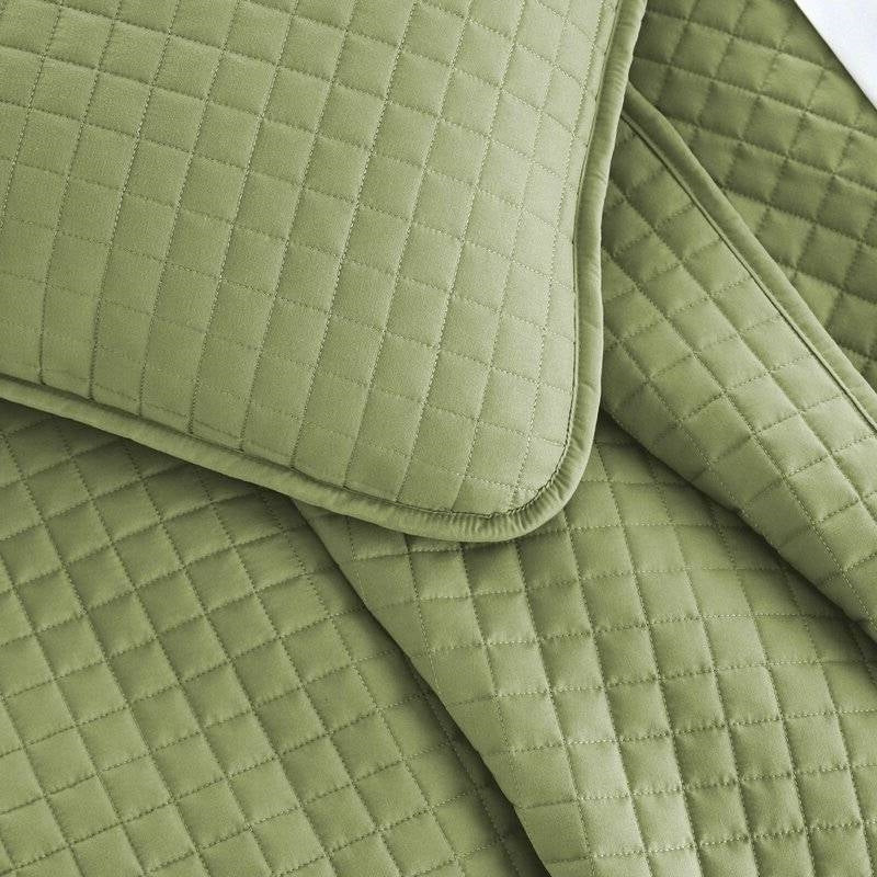 Full Queen Lightweight Sage Microfiber Quilt Set Ultra Soft 3-Piece-2