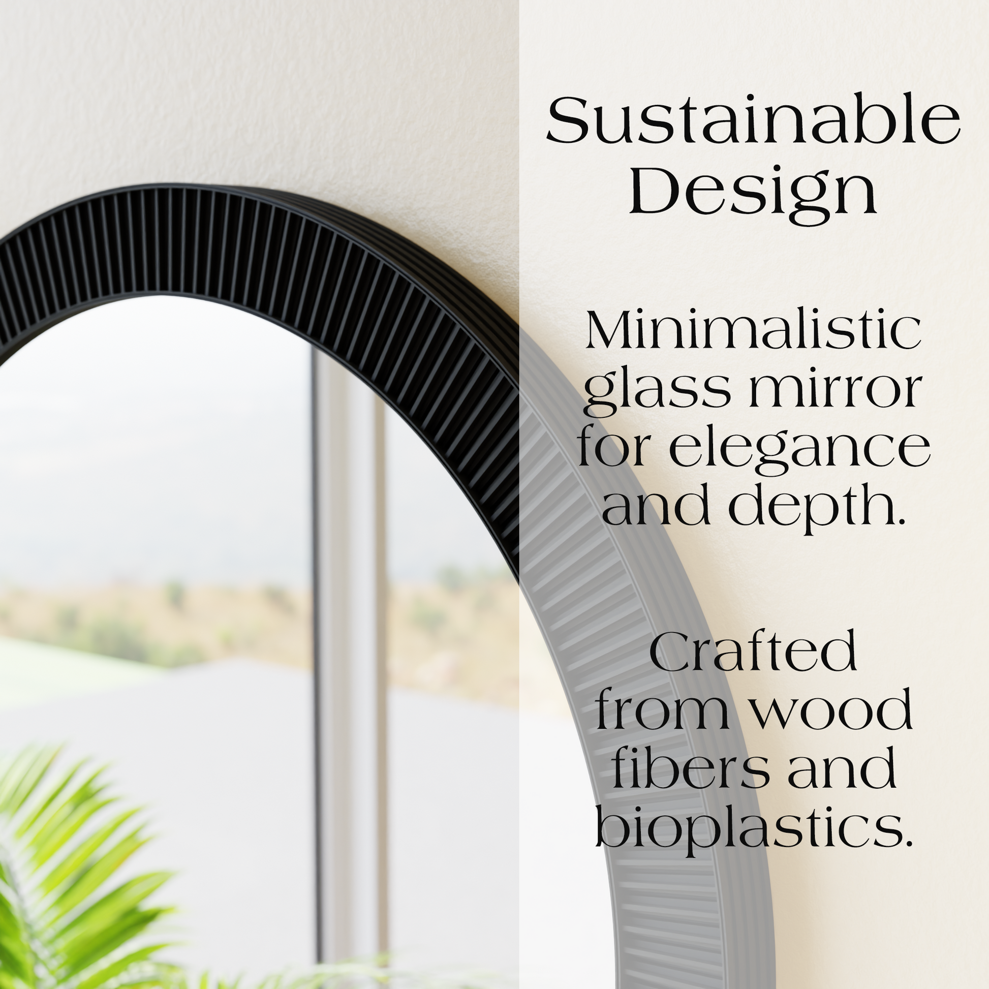 SUN Mirror Modern Circular Wall Mirror Sustainable Bioplastic Frame-1