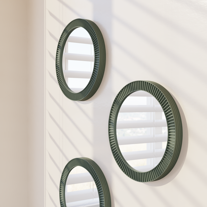 SUN Mirror Modern Circular Wall Mirror Sustainable Bioplastic Frame-5