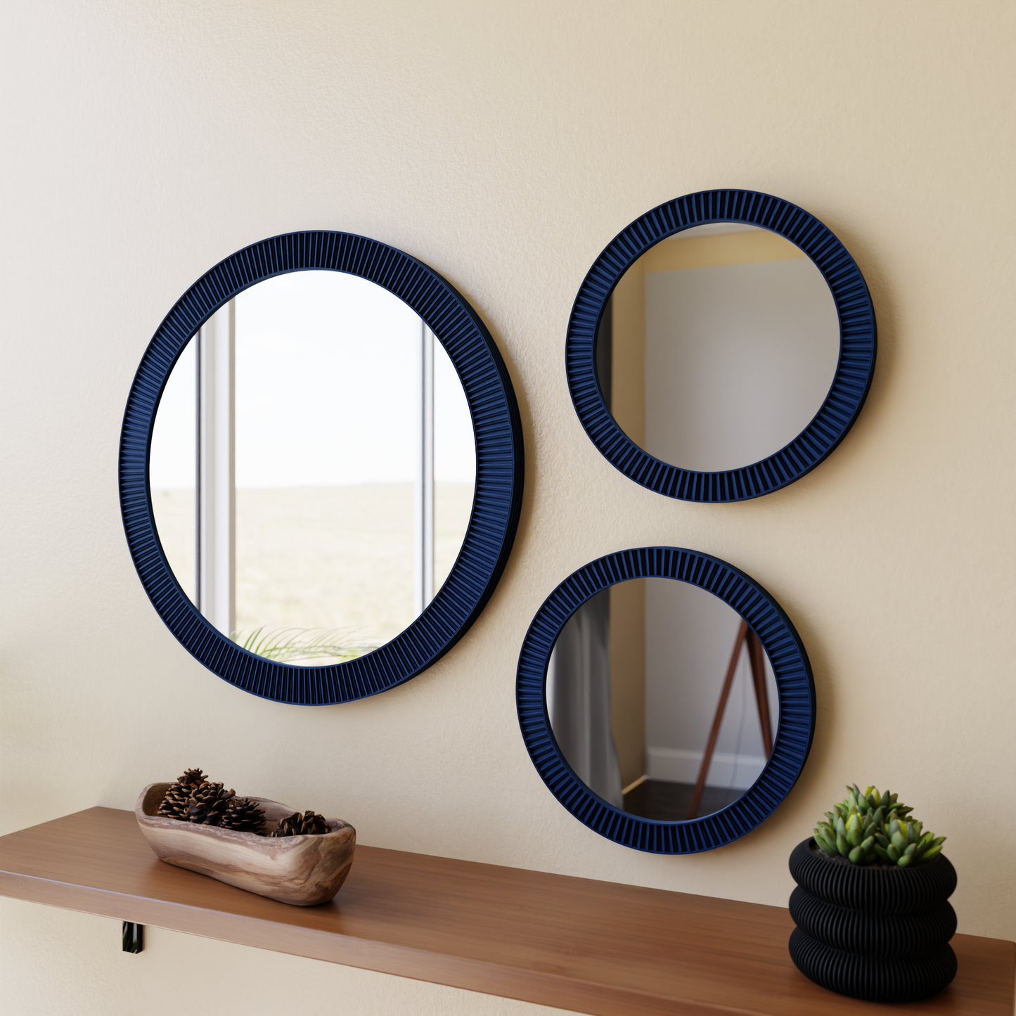 SUN Mirror Modern Circular Wall Mirror Sustainable Bioplastic Frame-7