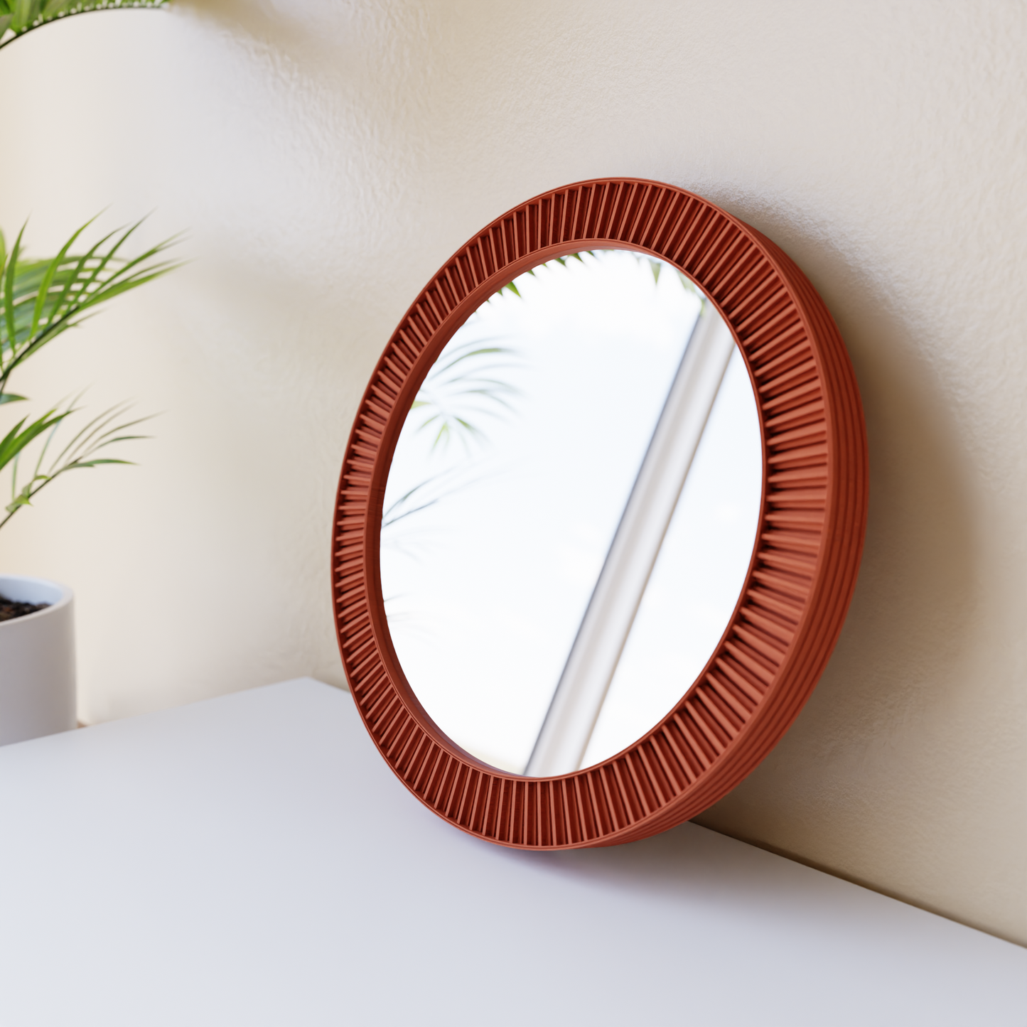 SUN Mirror Modern Circular Wall Mirror Sustainable Bioplastic Frame-9