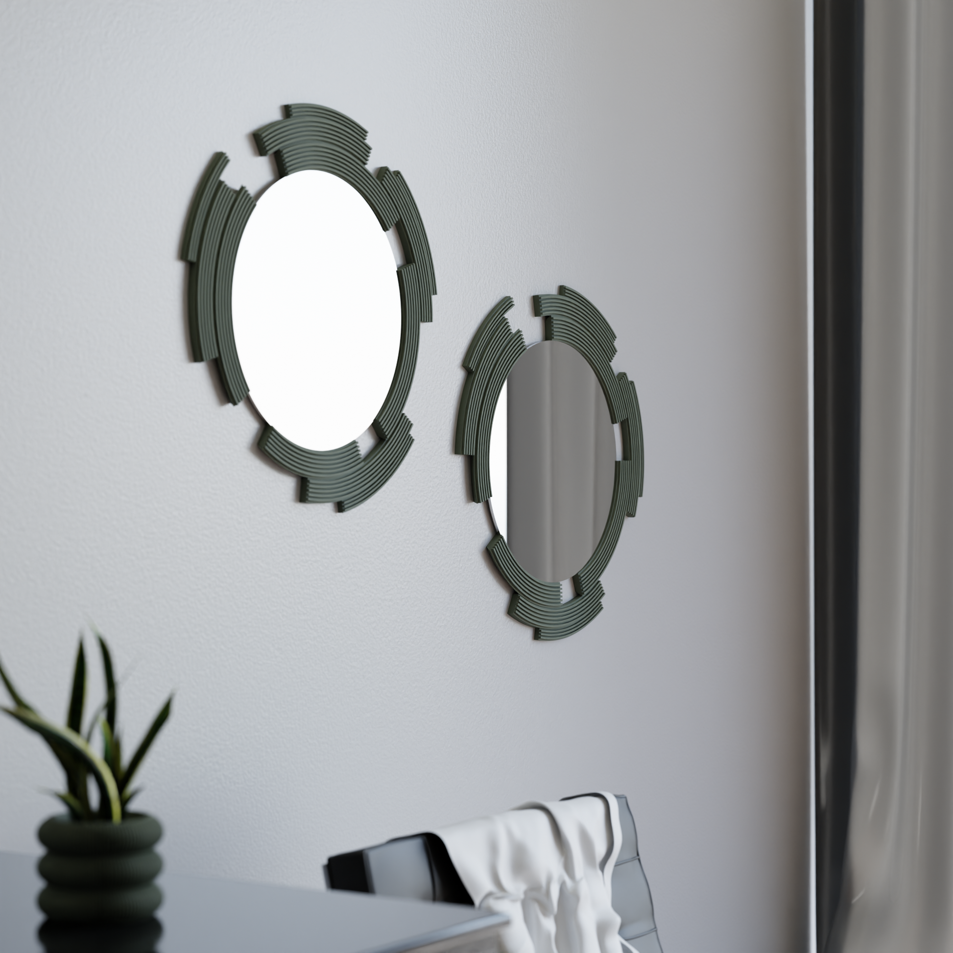 SCULPT Mirror Modern Geometric Wall Mirror Sustainable Bioplastic Frame-4