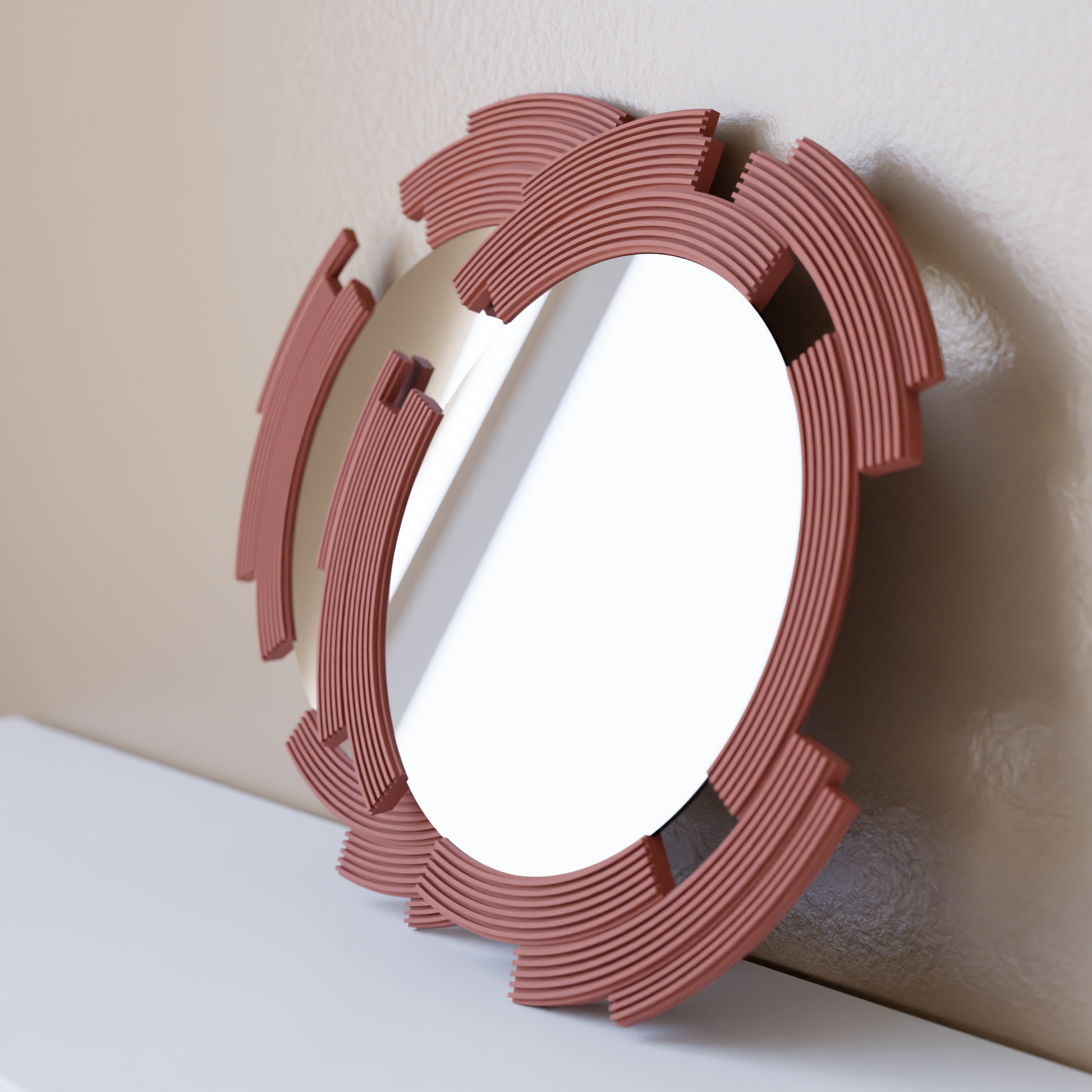 SCULPT Mirror Modern Geometric Wall Mirror Sustainable Bioplastic Frame-9