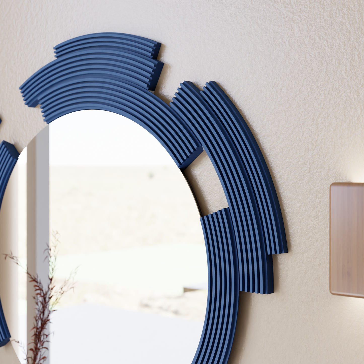 SCULPT Mirror Modern Geometric Wall Mirror Sustainable Bioplastic Frame-7