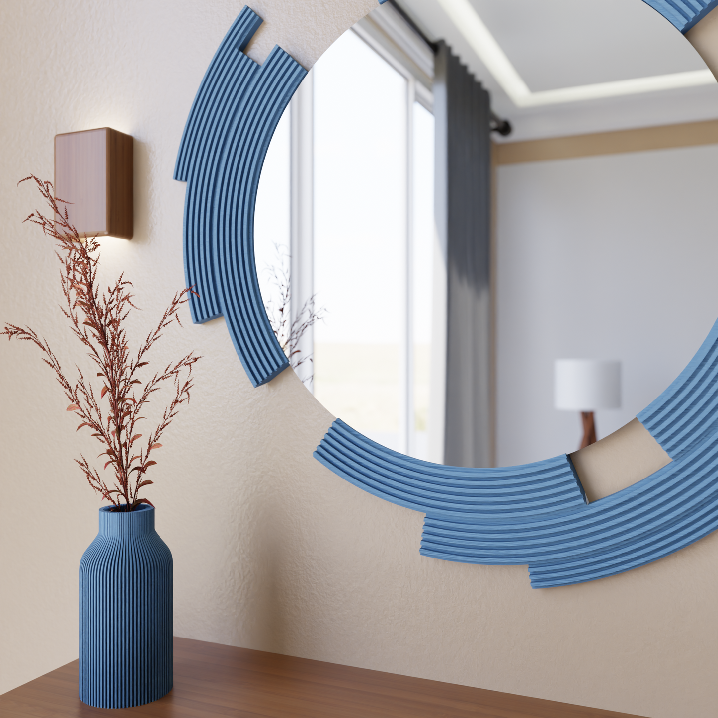SCULPT Mirror Modern Geometric Wall Mirror Sustainable Bioplastic Frame-8